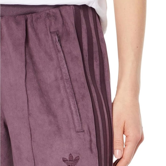 Adidas Women's Suede Mauve Flared Track Pants - Picture 4 of 9